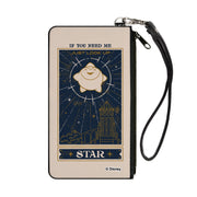 Canvas Zipper Wallet - SMALL - Wish STAR IF YOU NEED ME Sparkle Pose Biege/Blues/Gold