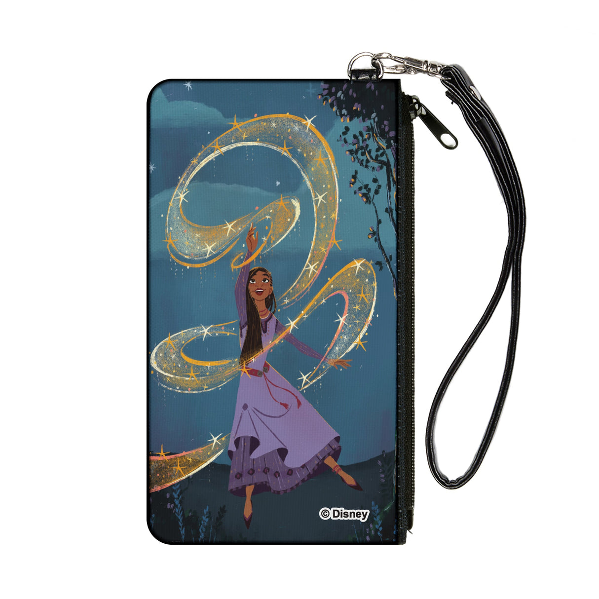 Canvas Zipper Wallet - SMALL - Wish Asha Dancing Swirl Pose Blues/Yellows