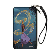 Canvas Zipper Wallet - SMALL - Wish Asha Dancing Swirl Pose Blues/Yellows