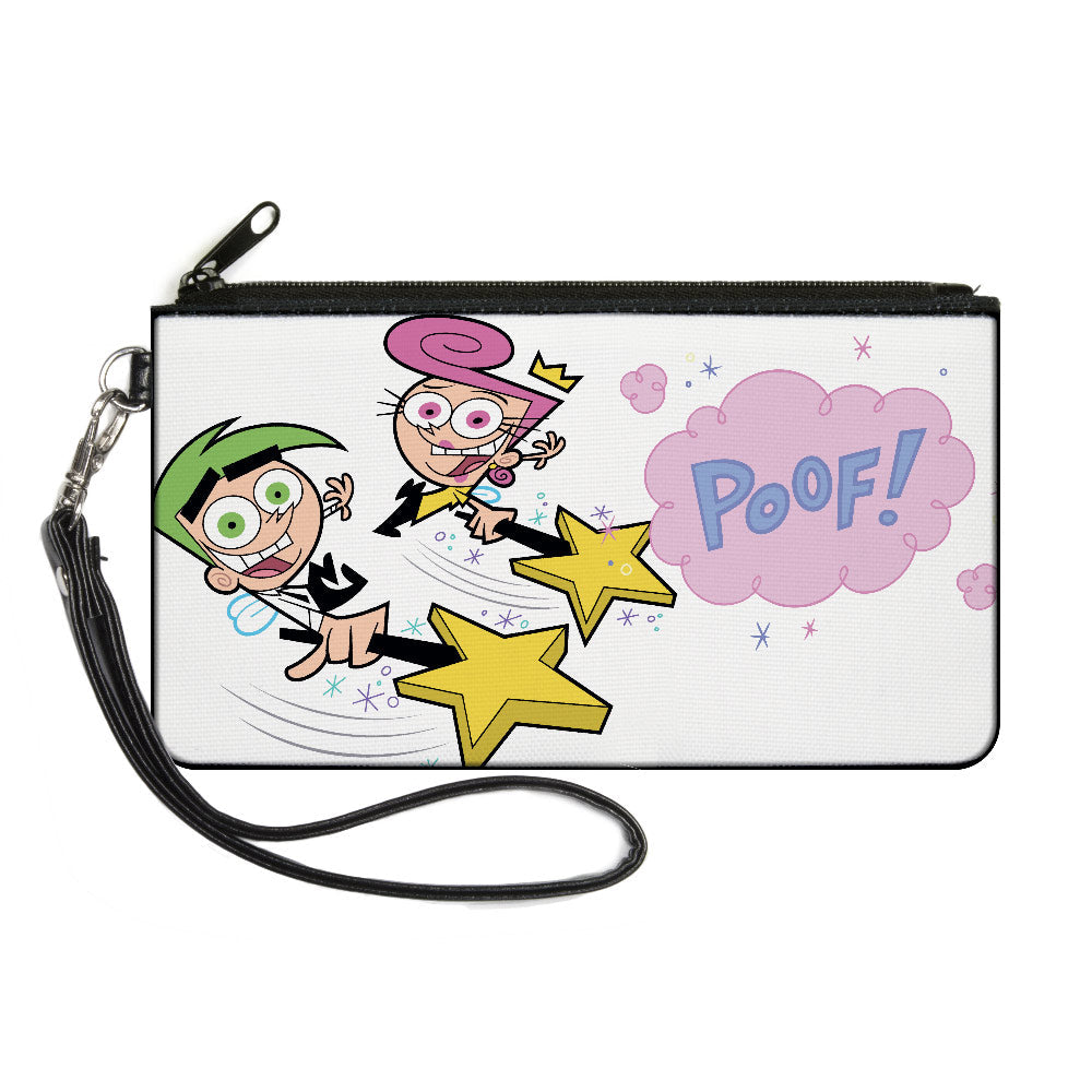 Canvas Zipper Wallet - SMALL - THE FAIRLY ODDPARENTS Cosmo and Wanda POOF Pose White