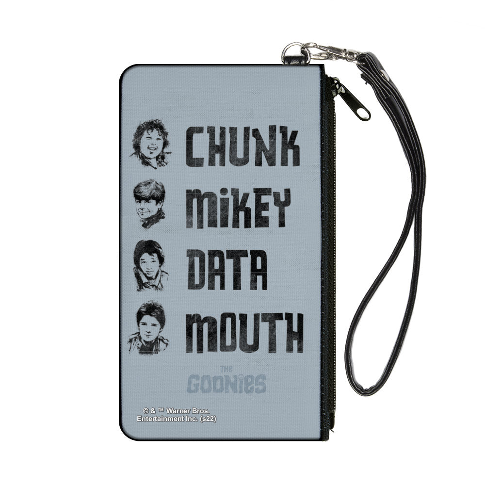 Canvas Zipper Wallet - SMALL - The Goonies CHUNK-MIKEY-DATA-MOUTH Poses Periwinkle/Black