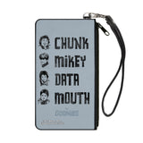 Canvas Zipper Wallet - SMALL - The Goonies CHUNK-MIKEY-DATA-MOUTH Poses Periwinkle/Black