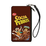 Canvas Zipper Wallet - SMALL - COCOA PEBBLES Fred Flintstone and Barney Rubble Cereal Box Replica Brown