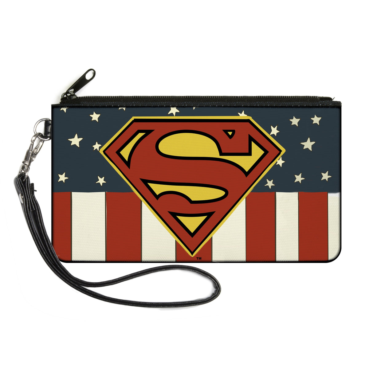 Canvas Zipper Wallet - SMALL - Superman Shield Americana Red/White/Blue/Yellow