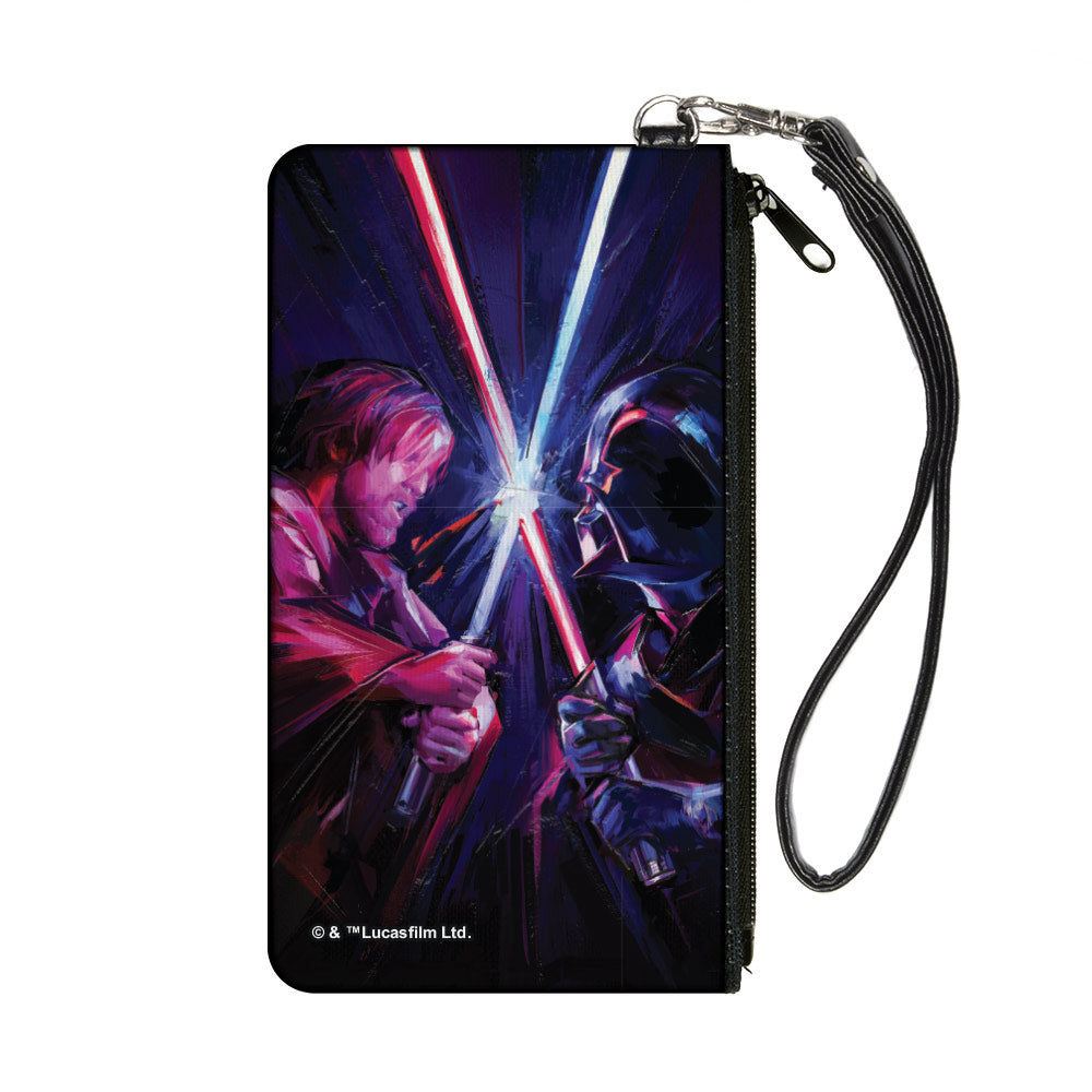 Canvas Zipper Wallet - SMALL - Star Wars Darth Vader Brush Stroke Pose Black