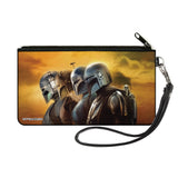 Canvas Zipper Wallet - SMALL - Star Wars the Mandalorian Series Poster Group Pose Clouds