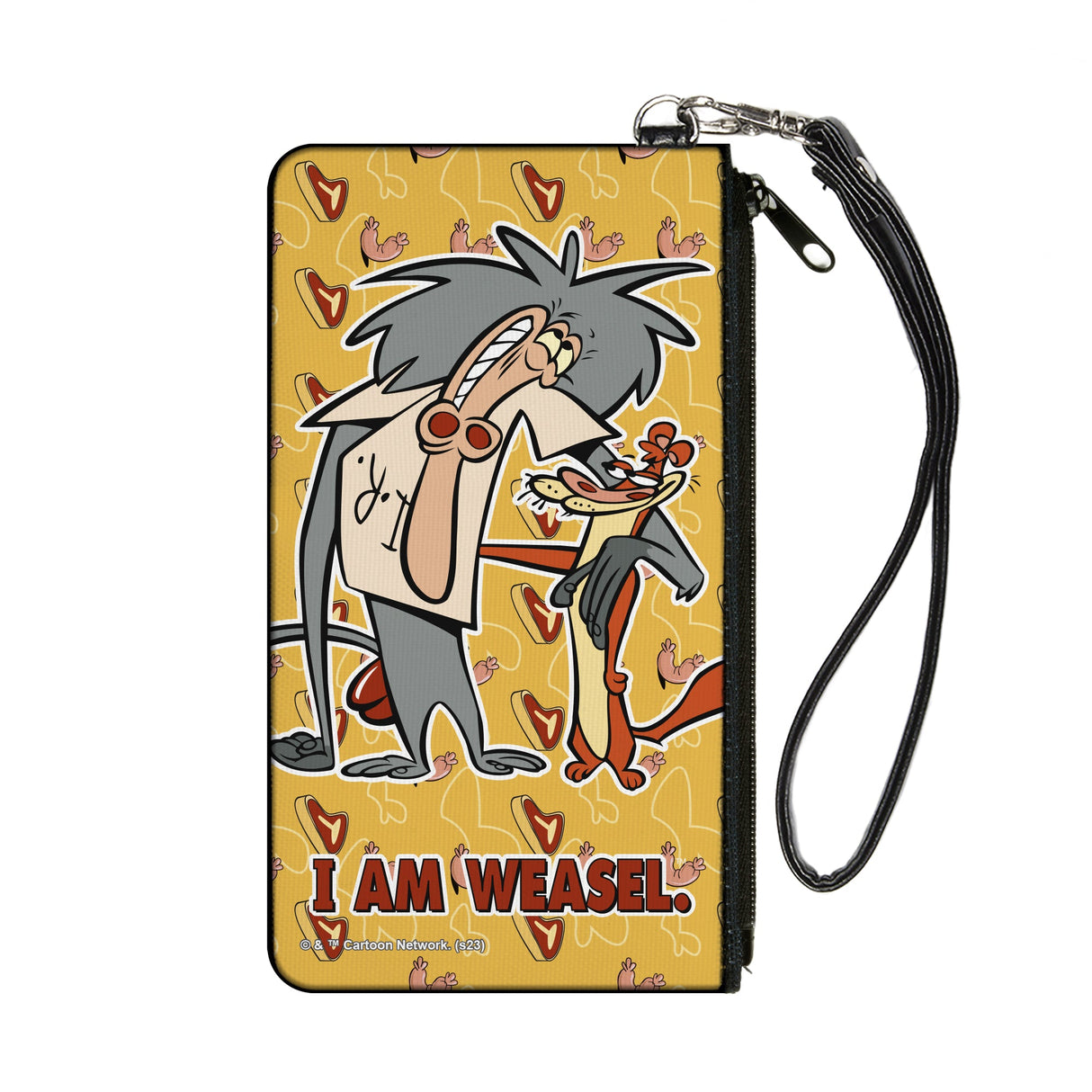 Canvas Zipper Wallet - SMALL - I AM WEASEL IR Baboon and IM Weasel Pose and Title Logo Yellows