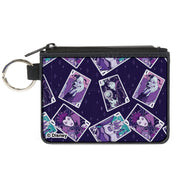 Canvas Zipper Wallet - MINI X-SMALL - Disney Villains Card Poses Collage Purples