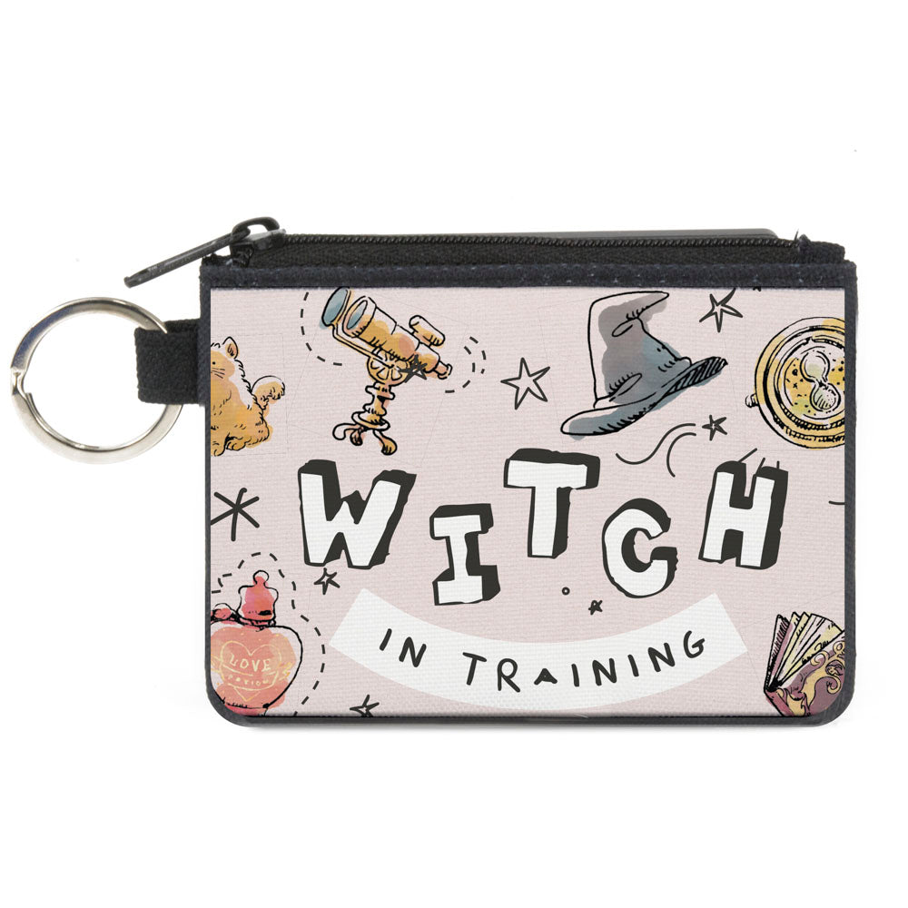 Canvas Zipper Wallet - MINI X-SMALL - Harry Potter WITCH IN TRAINING Collage Light Pink