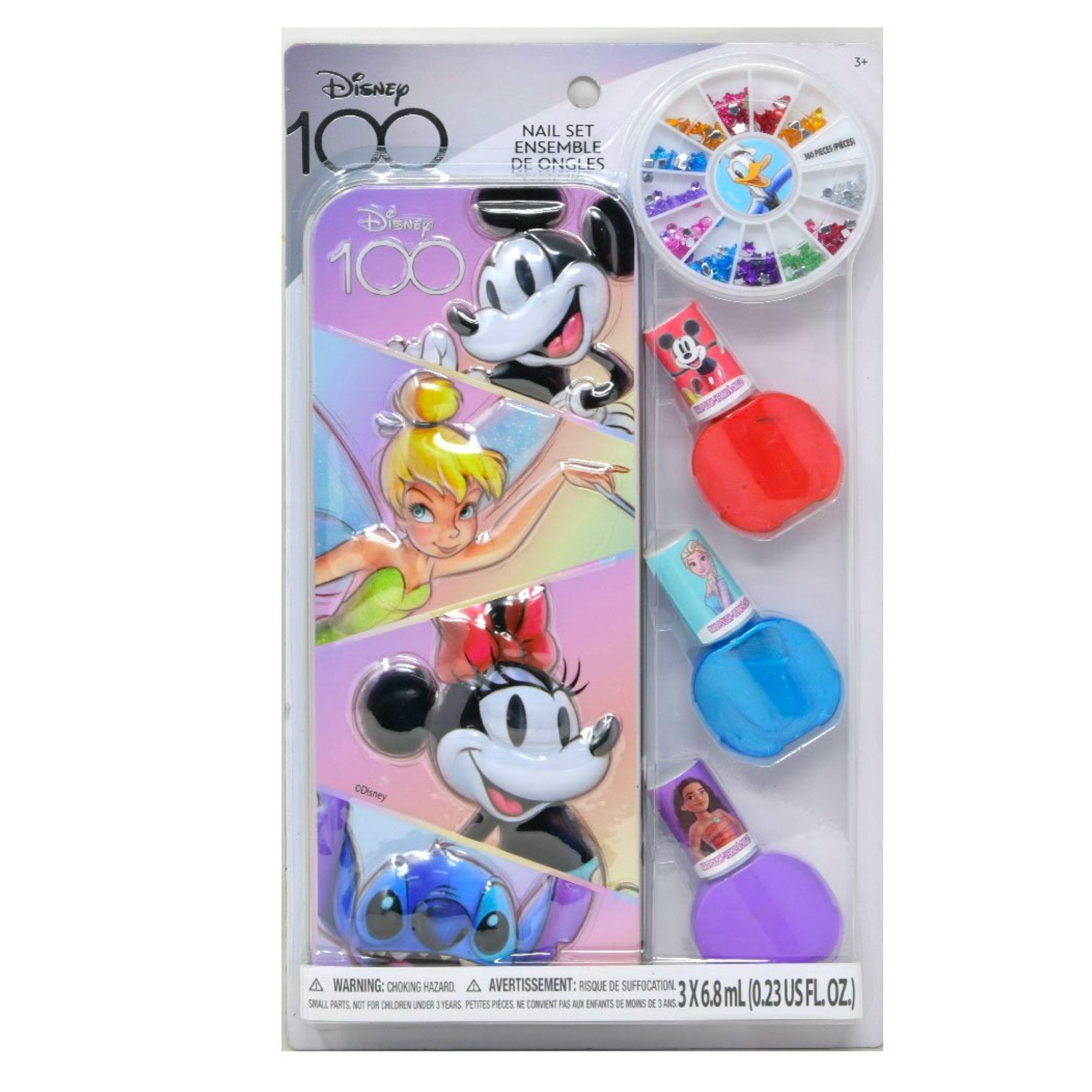 Disney 100 3 Pack Nail Polish with Large Tin