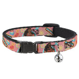 Breakaway Cat Collar with Bell - Moana Pose and Icons Collage Pink