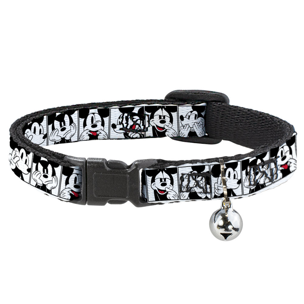 Breakaway Cat Collar with Bell - Mickey Mouse Expression Blocks White/Black/Red