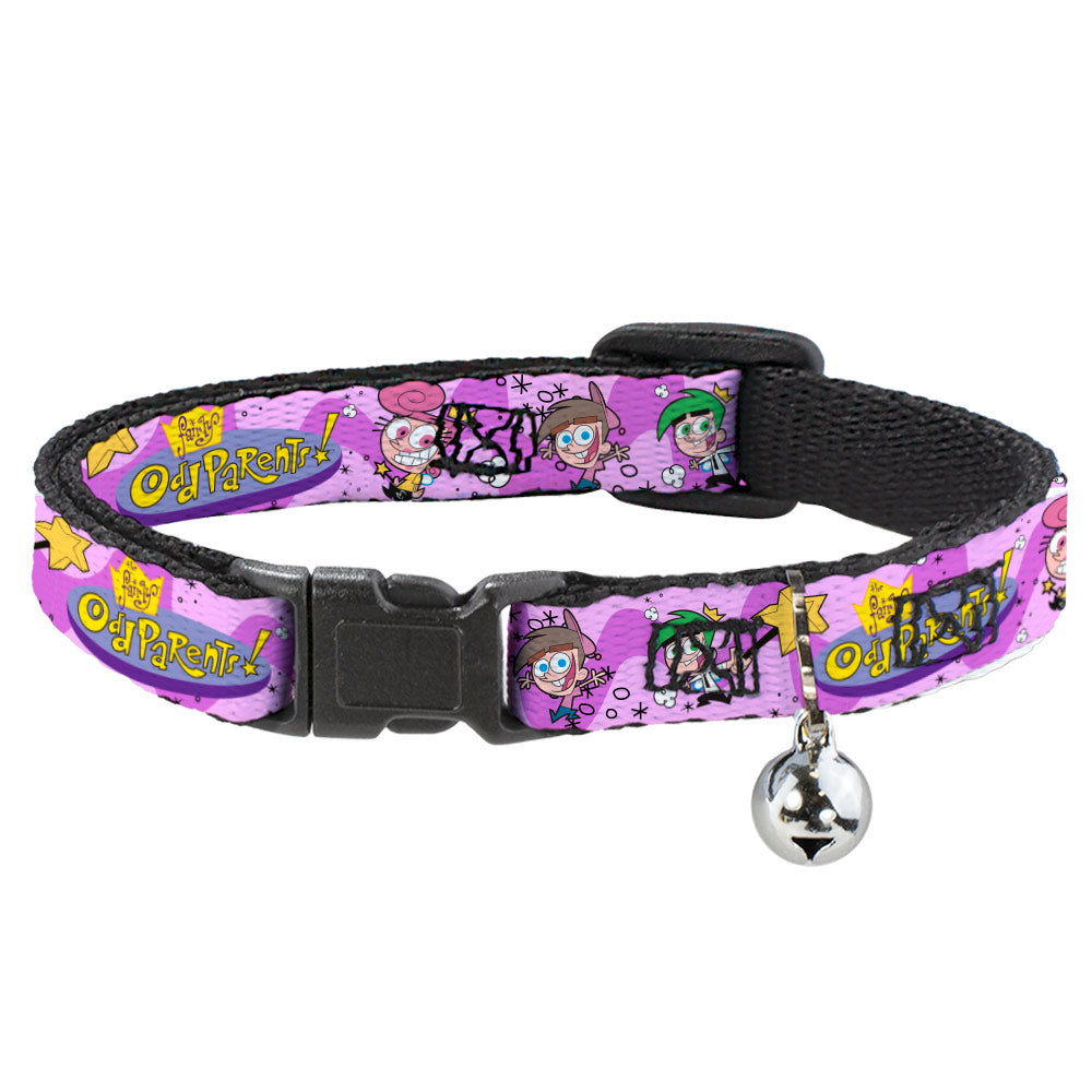 Breakaway Cat Collar with Bell - THE FAIRLY ODDPARENTS Timmy with Cosmo and Wanda Group Pose Pinks