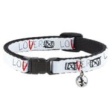 Breakaway Cat Collar with Bell - It Chapter Two LOSER/LOVER White/Black/Red