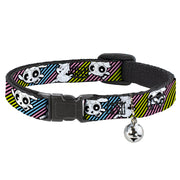 Breakaway Cat Collar with Bell - The Powerpuff Girls and Donny Stripe Black/Multi Pastel