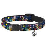 Breakaway Cat Collar with Bell - Rocket Power 4-Character Action Poses/Shapes Cool Gray/Multi Color