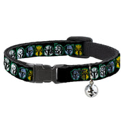 Breakaway Cat Collar with Bell - Star Wars the Mandalorian Helmets Black/Multi Color