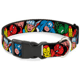 Plastic Clip Collar - 5-Marvel Characters Black