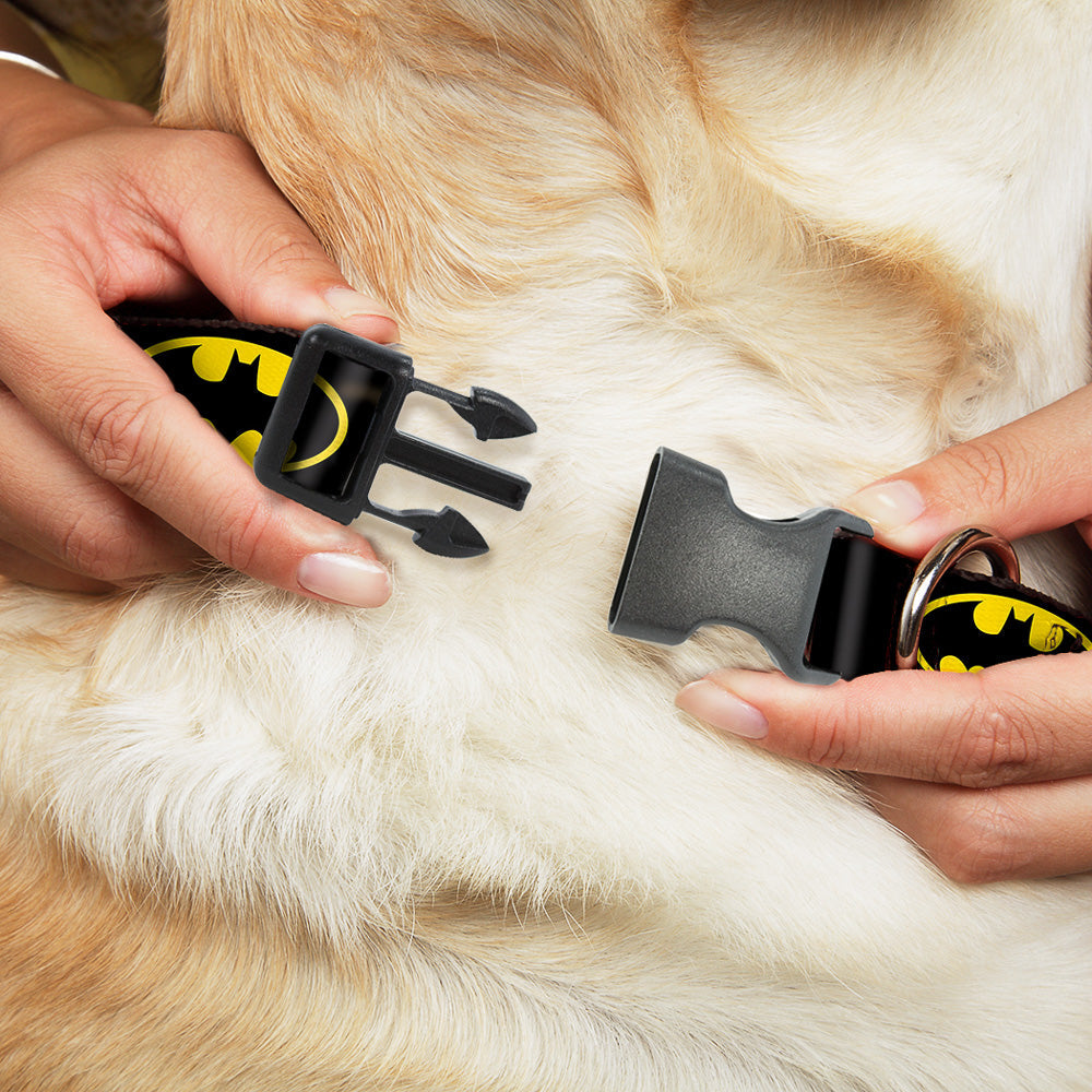 Plastic Clip Collar - Batman Shield Black/Yellow