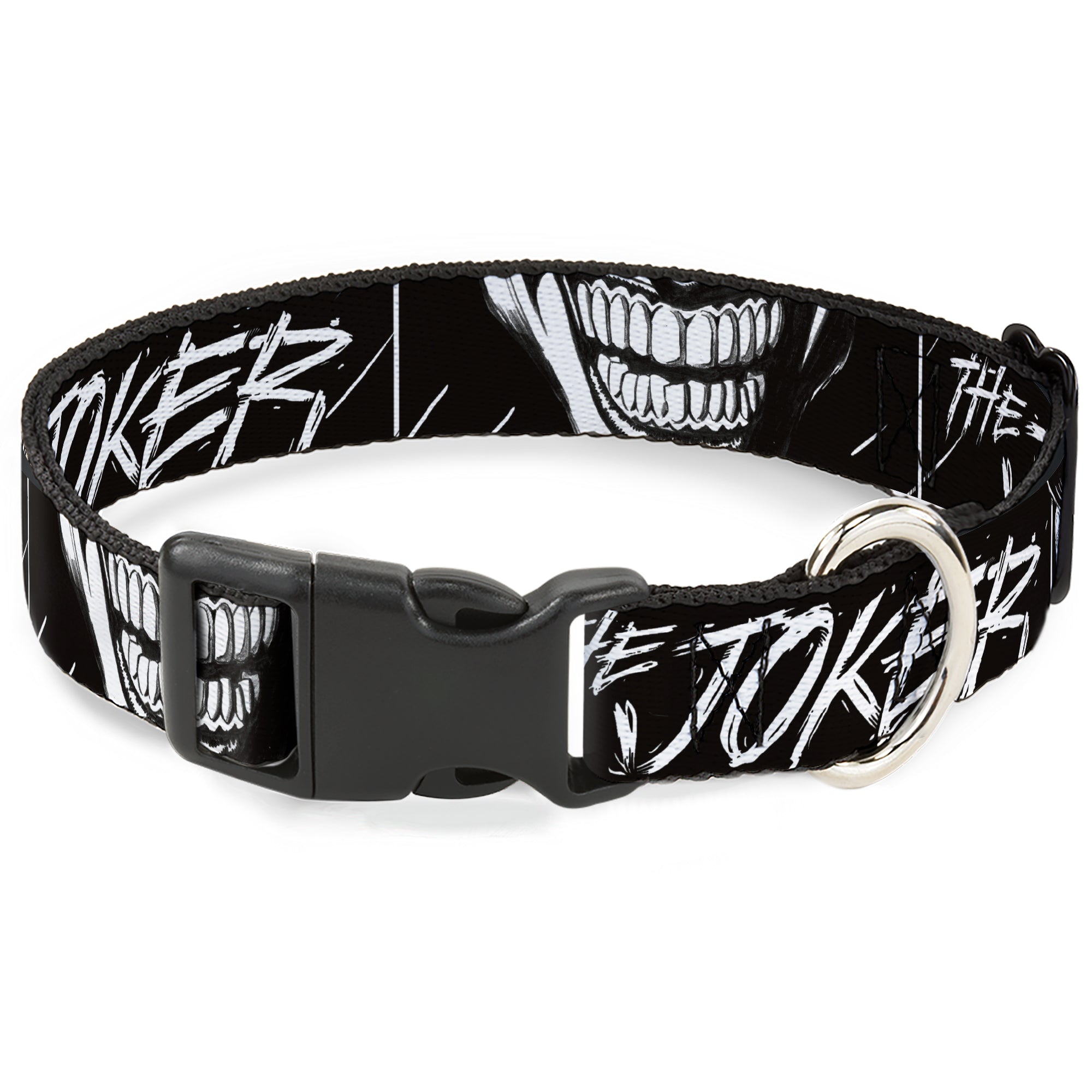 Plastic Clip Collar - THE JOKER Smiling Eyes Sketch Close-Up Black/White