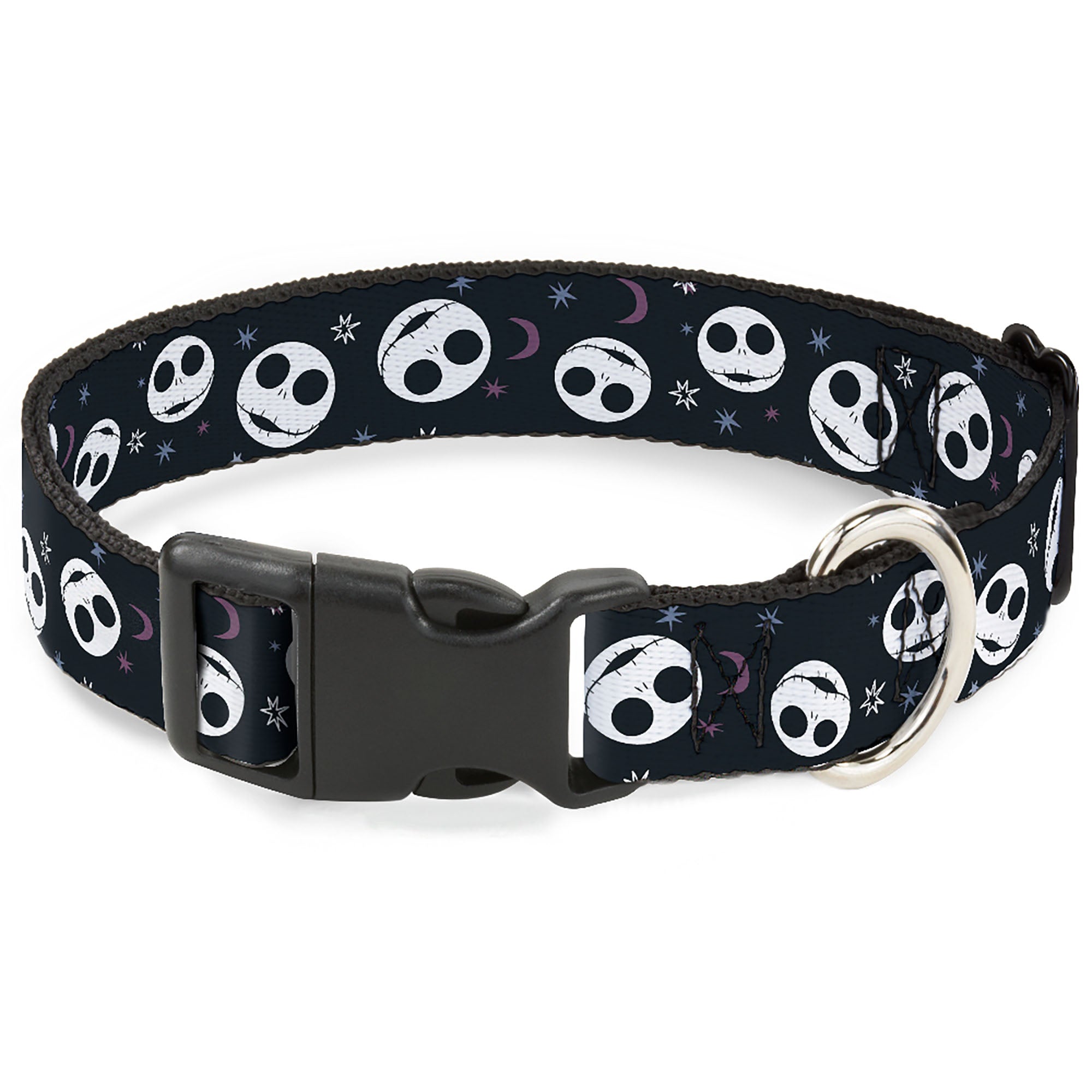 Plastic Clip Collar - The Nightmare Before Christmas Smiling Jack Moon and Stars Black