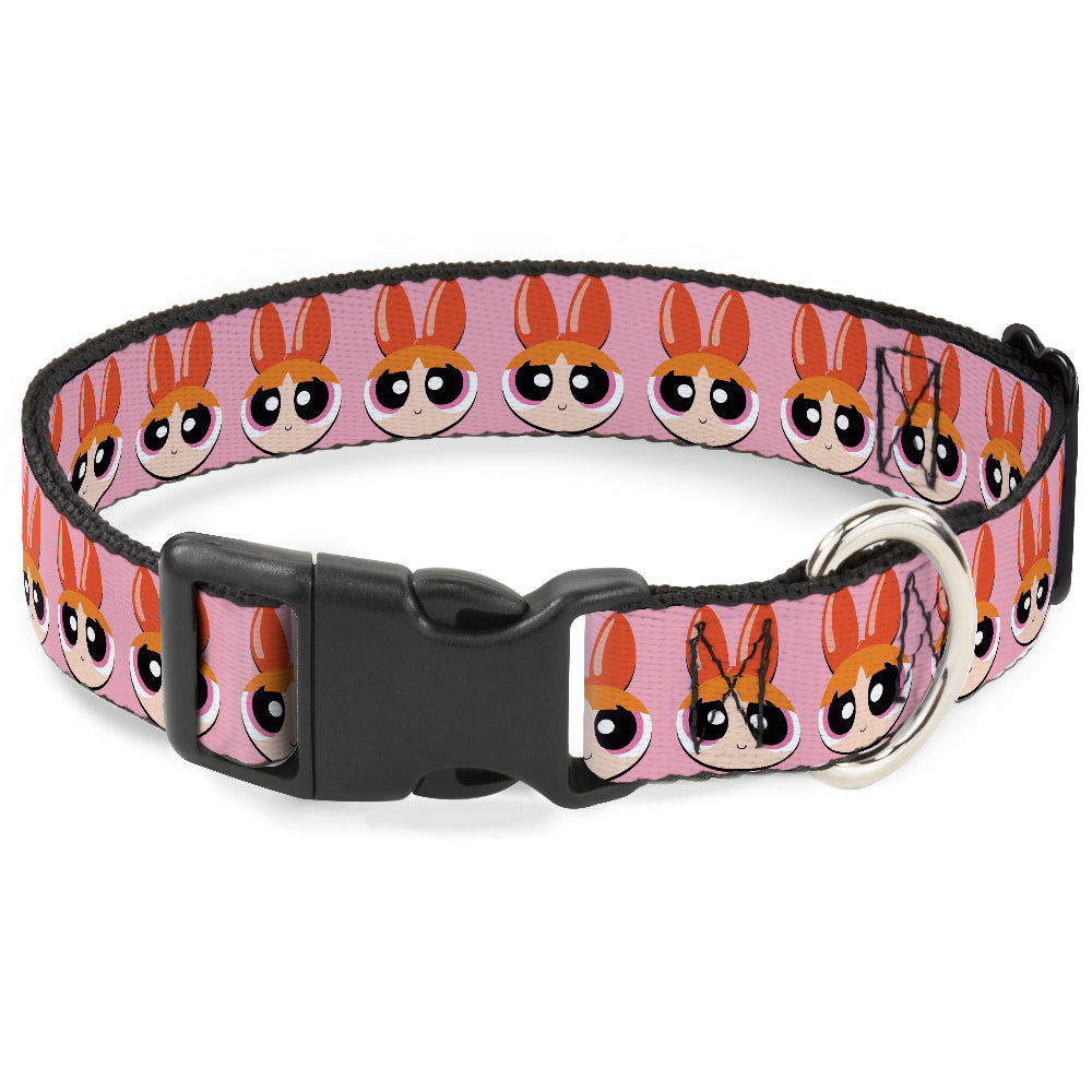 Plastic Clip Collar - The Powerpuff Girls Blossom Face Close-Up Pink