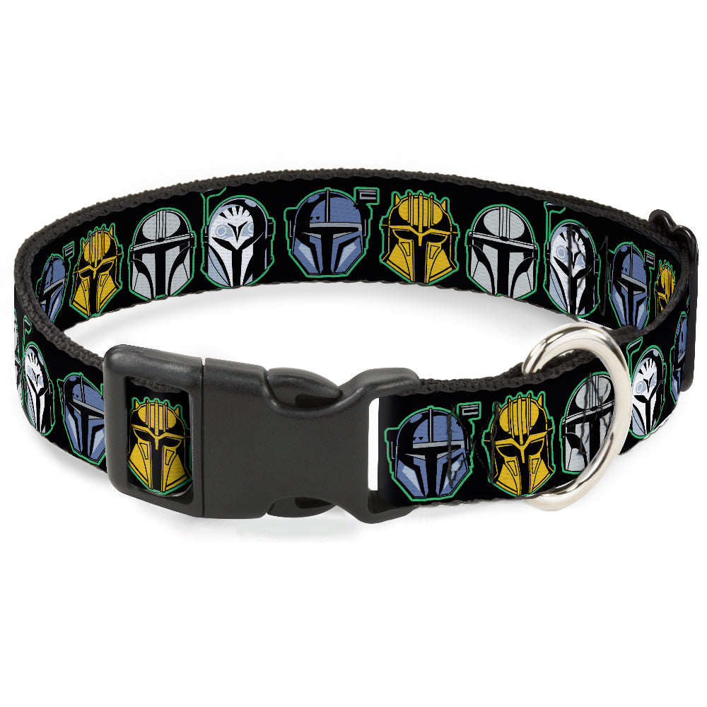 Plastic Clip Collar - Star Wars the Mandalorian Helmets Black/Multi Color