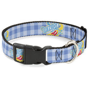 Plastic Clip Collar - THE WIZARD OF OZ Logo Gingham Checker Blues