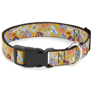 Plastic Clip Collar - The Wizard of Oz Characters Scenes and Icons Collage Yellow