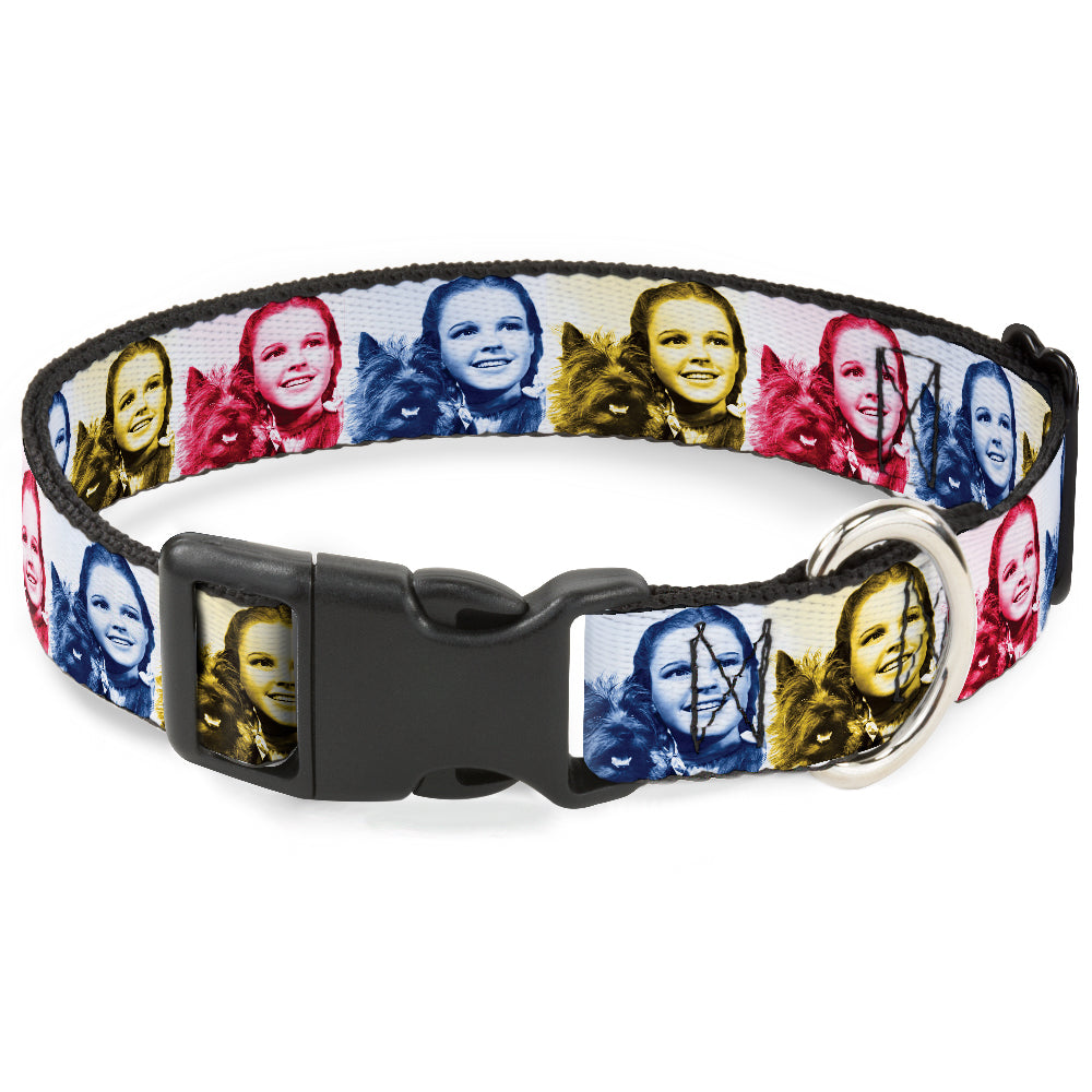 Plastic Clip Collar - The Wizard of Oz Dorothy and Toto Pose Blocks Blues/Yellows/Reds