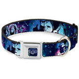 Space Ranger Logo Outline Full Color Blue/White Seatbelt Buckle Collar - Buzz Lightyear Poses Galaxy Blues