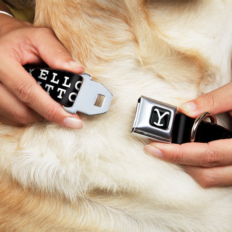 Yellowstone Y Logo Full Color Black/White Seatbelt Buckle Collar - YELLOWSTONE DUTTON RANCH and Logo Black/White