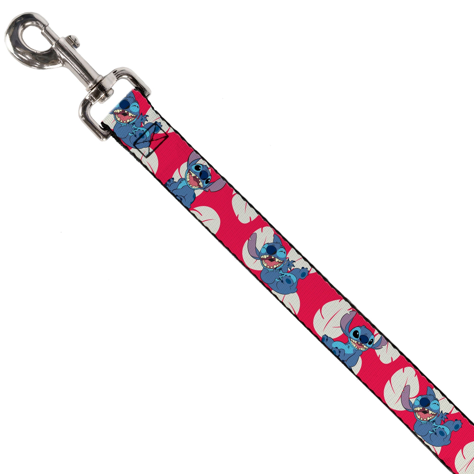 Dog Leash - Lilo & Stitch Stitch 4-Poses/Lilo Dress Leaves Red/Ivory