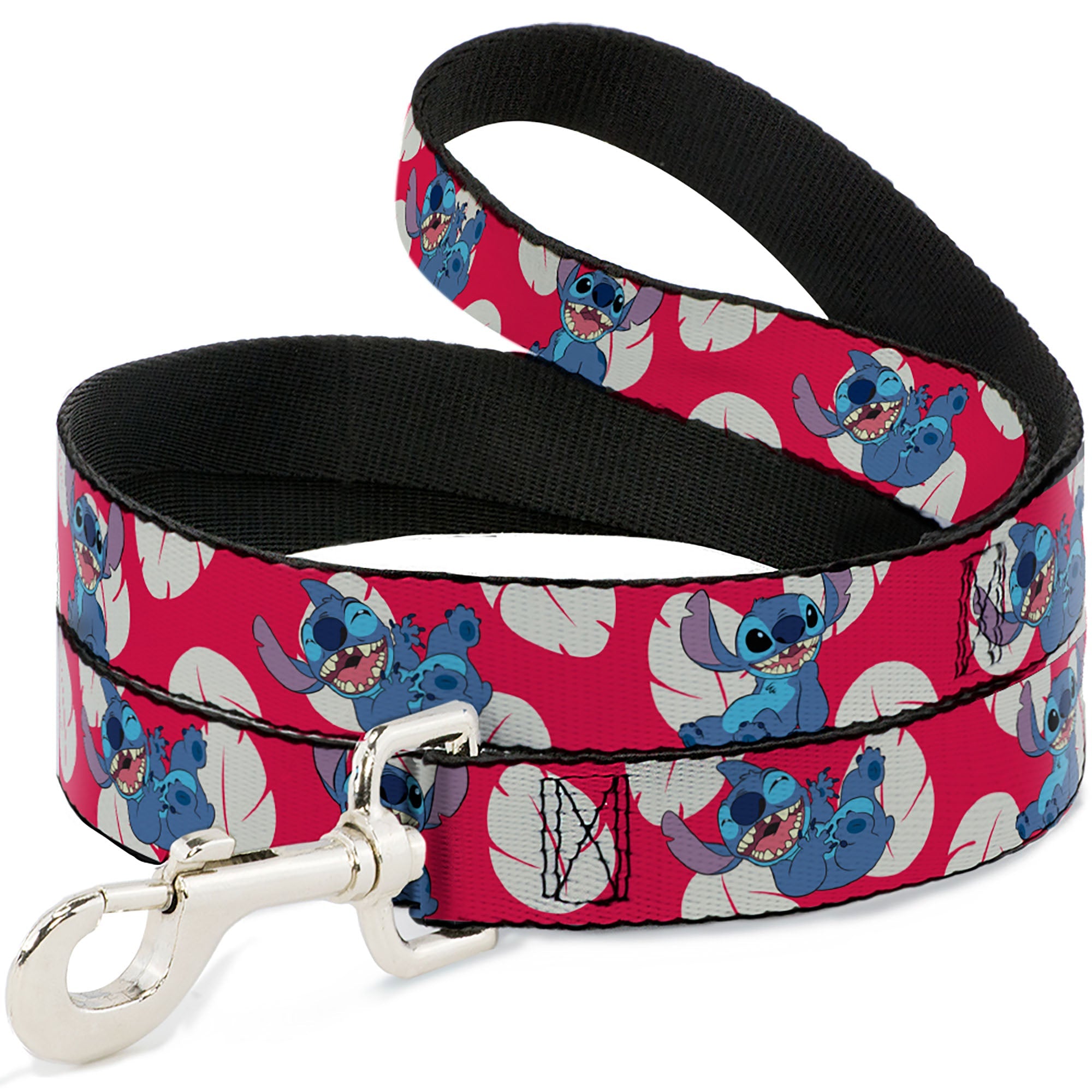 Dog Leash - Lilo & Stitch Stitch 4-Poses/Lilo Dress Leaves Red/Ivory