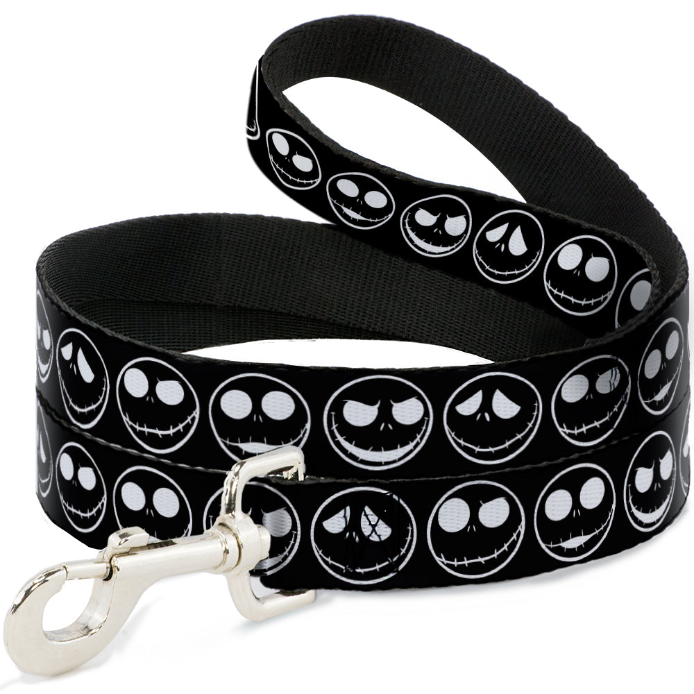 Dog Leash - The Nightmare Before Christmas Jack 5-Expressions Black/White