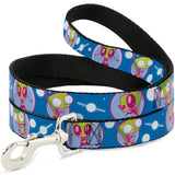 Dog Leash - Invader Zim and GIR Poses and Planets Blue/White