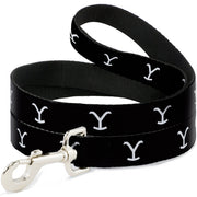 Dog Leash - Yellowstone Y Logo Black/White