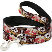 Dog Leash - Yellowstone Patches Stacked Browns/Reds/Yellows