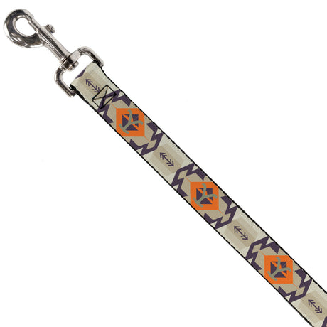 Dog Leash - Yellowstone Y Logo Native American Tribal Tans/Blue/Orange