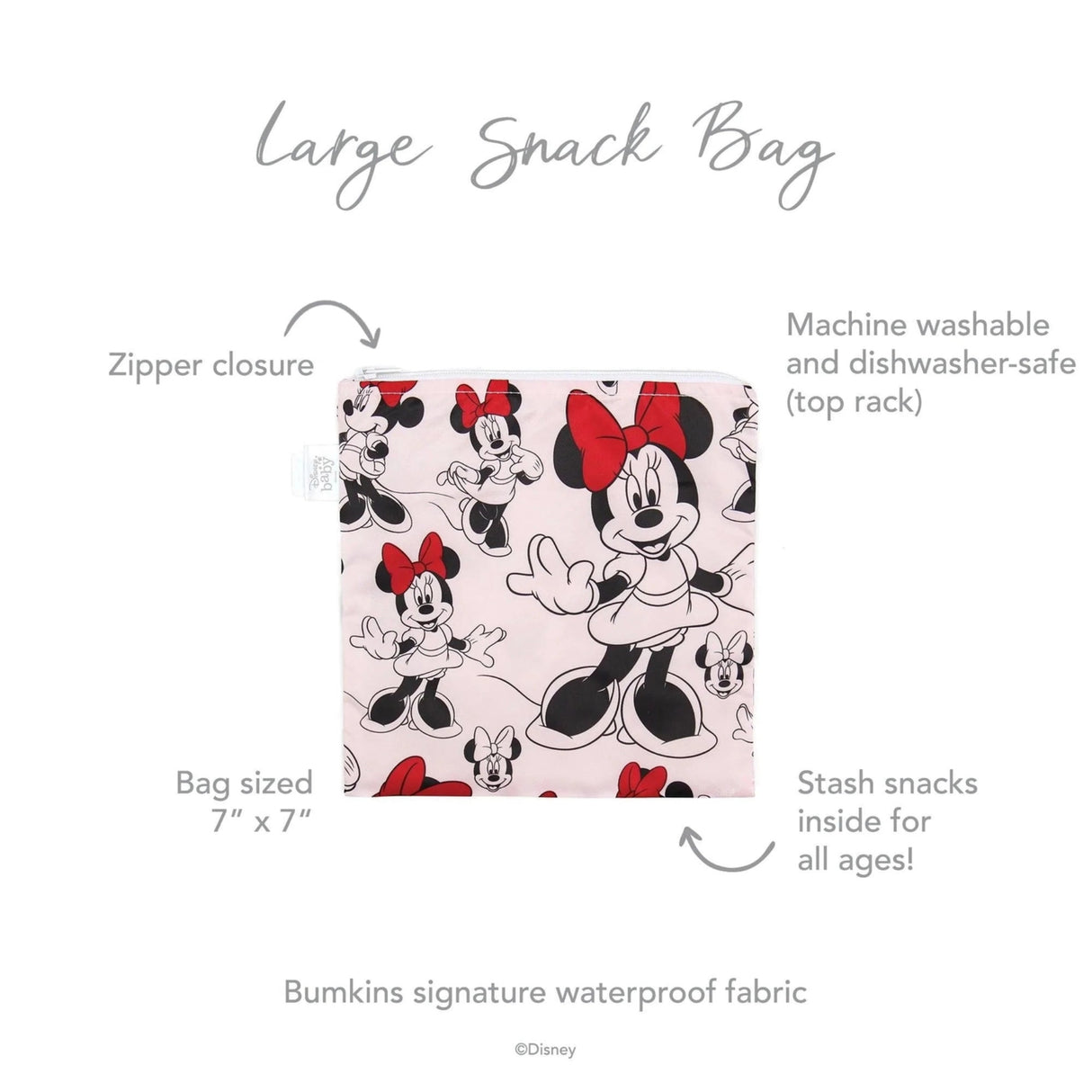 Reusable Snack Bag, Large: Minnie Mouse