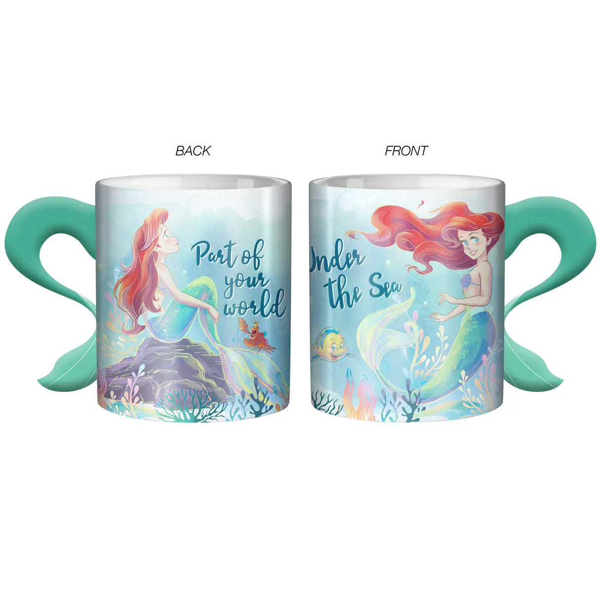 Disney Princess Ariel 20oz Mermaid Shaped Handle Ceramic Mug