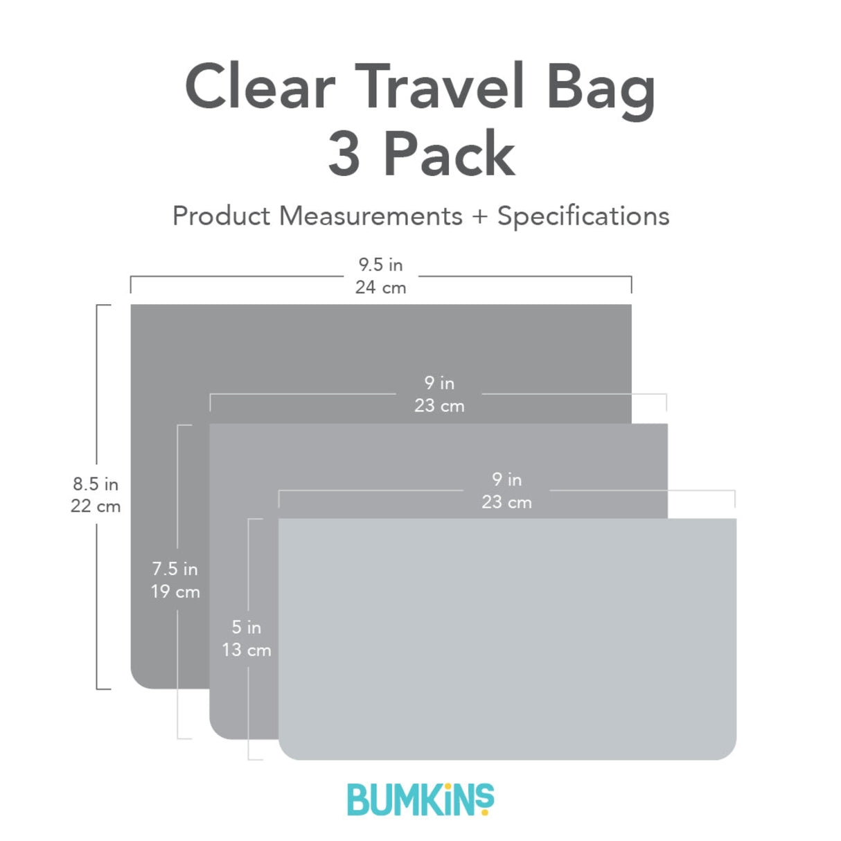 Winnie and Friends Clear Travel Bag 3-Pack