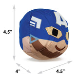 Dog Toy Ballistic Squeaker - Captain America Smiling Face Round Blue