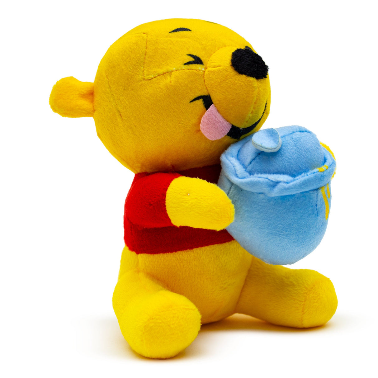 Dog Toy Squeaker Plush - Winnie the Pooh Winking Hunny Pot Sitting Pose