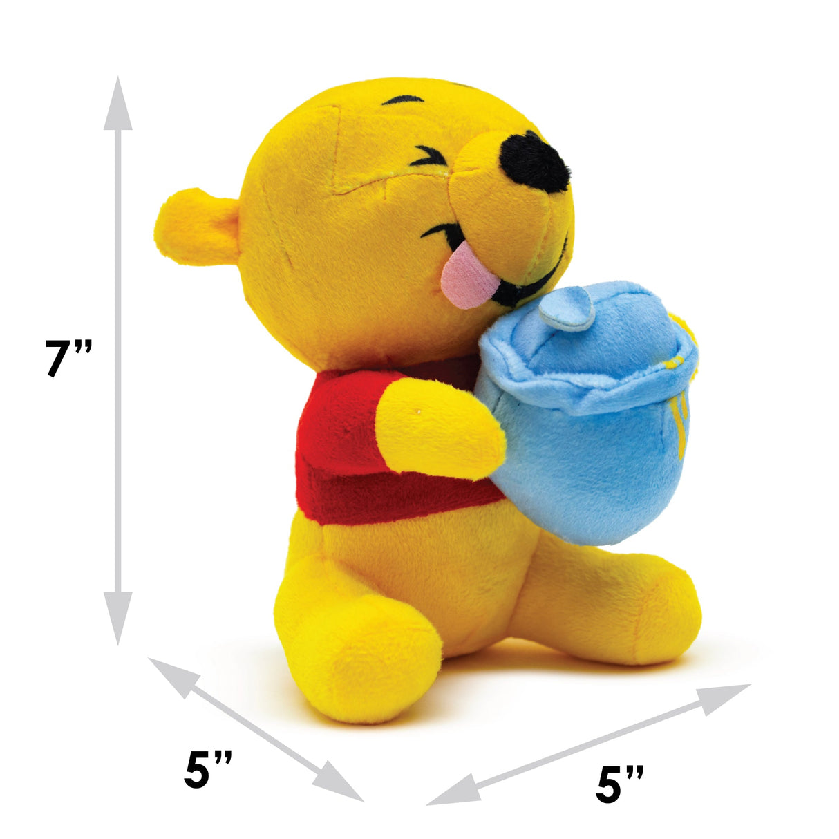 Dog Toy Squeaker Plush - Winnie the Pooh Winking Hunny Pot Sitting Pose