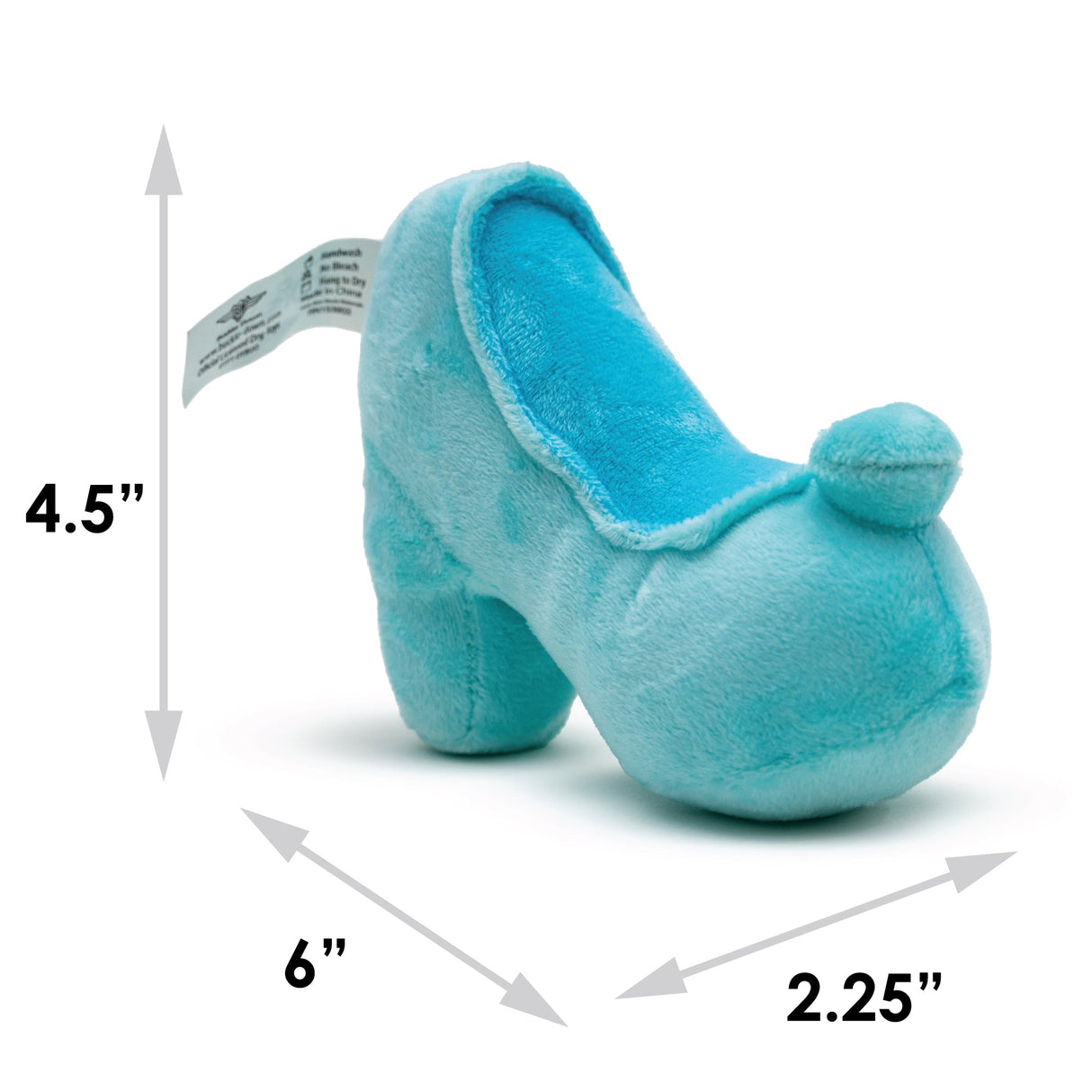 Dog Toy Squeaker Plush - Cinderella Slipper Replica Light Blue