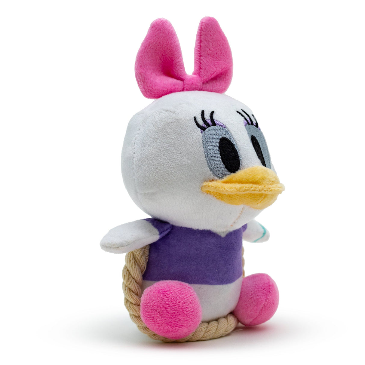 Dog Toy Squeaker Plush with Rope - Disney Daisy Duck Chibi Sitting Pose