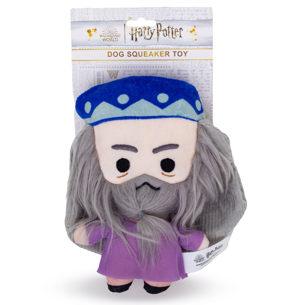 Dog Toy Squeaker Plush - Harry Potter Dumbledore Standing Charm Full Body Pose