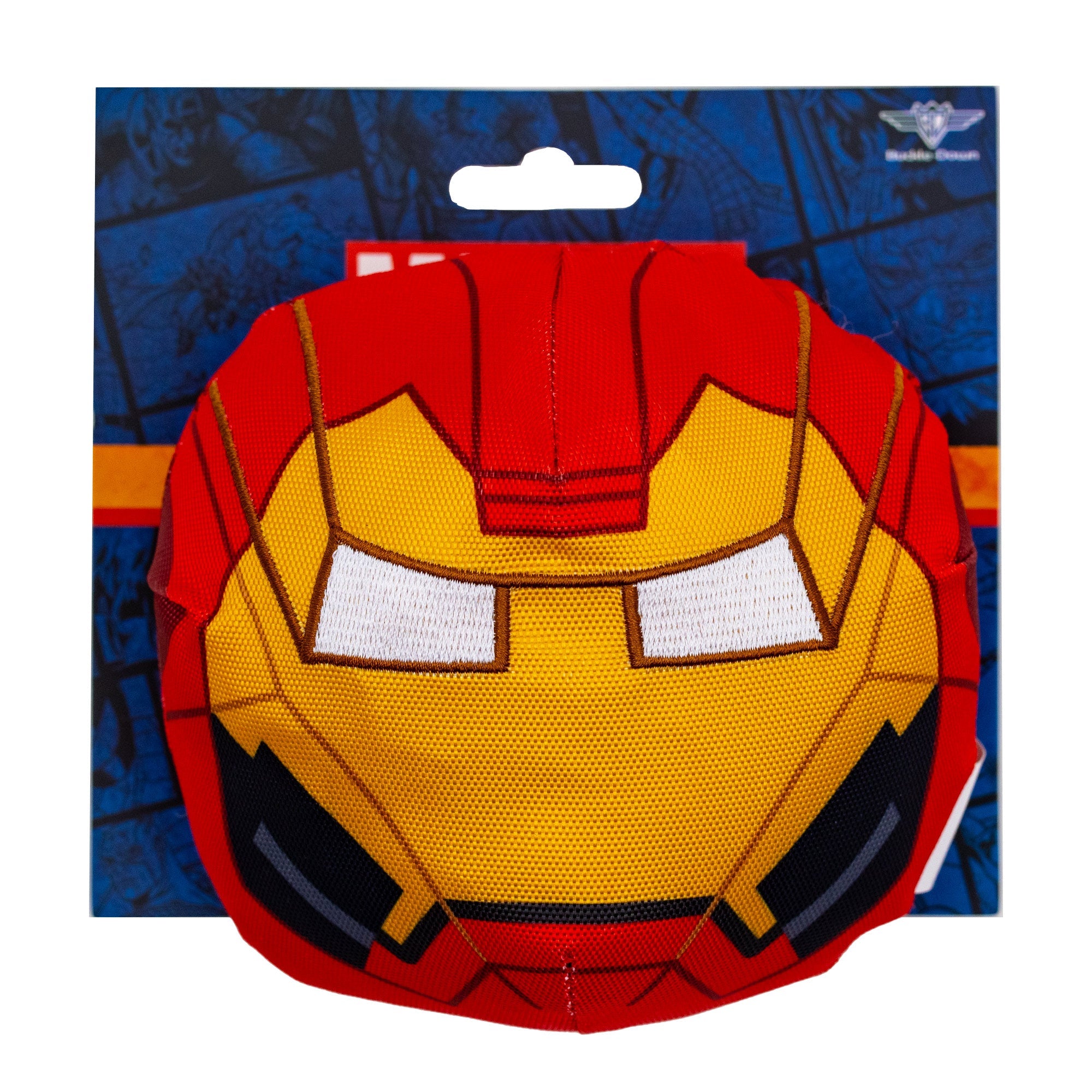 Dog Toy Ballistic Squeaker Iron Man Face Red The Pink a la Mode