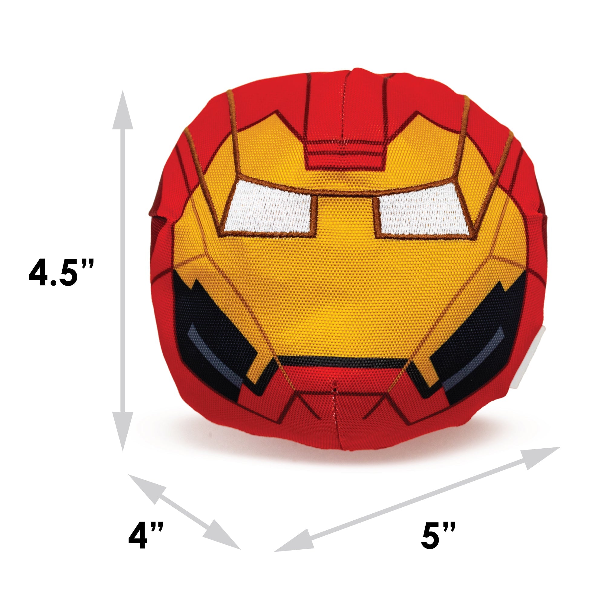 Dog Toy Ballistic Squeaker Iron Man Face Red The Pink a la Mode